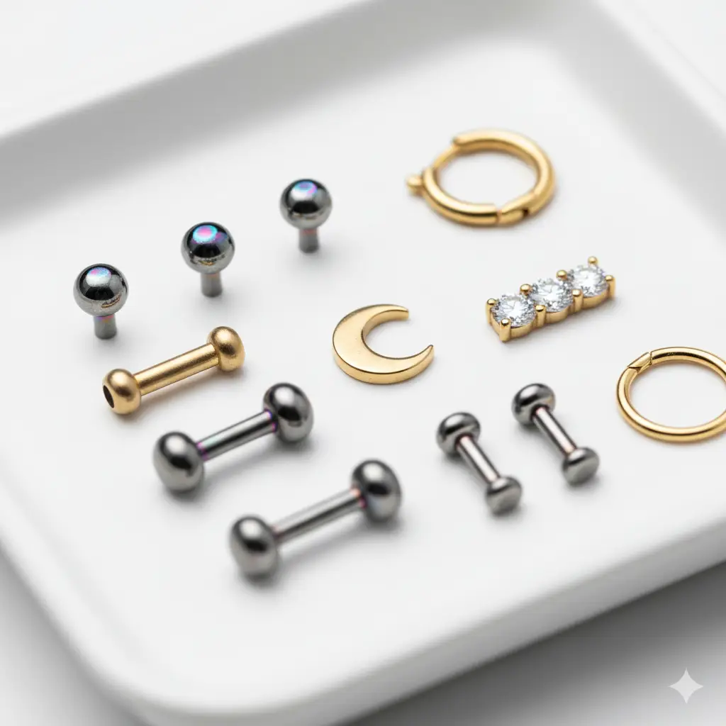 Piercings que mejor curan: Material de piercing