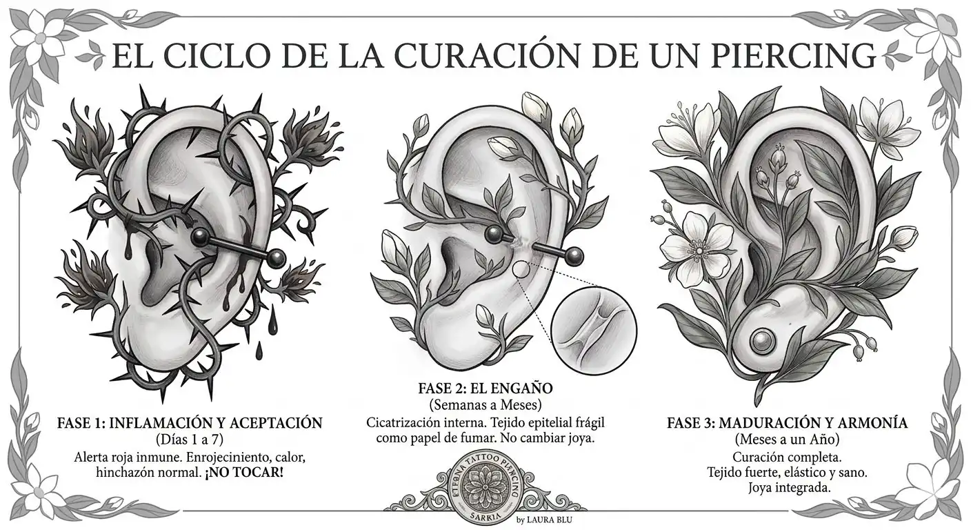Etapas de curacion de tu piercing: Señales de que está curando correctamente