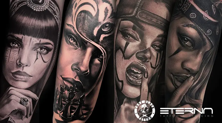 Tatuajes realistas de chicas hechas en el mejor estudio de tatuajes realistas de Barcelona, Eterna Tattoo